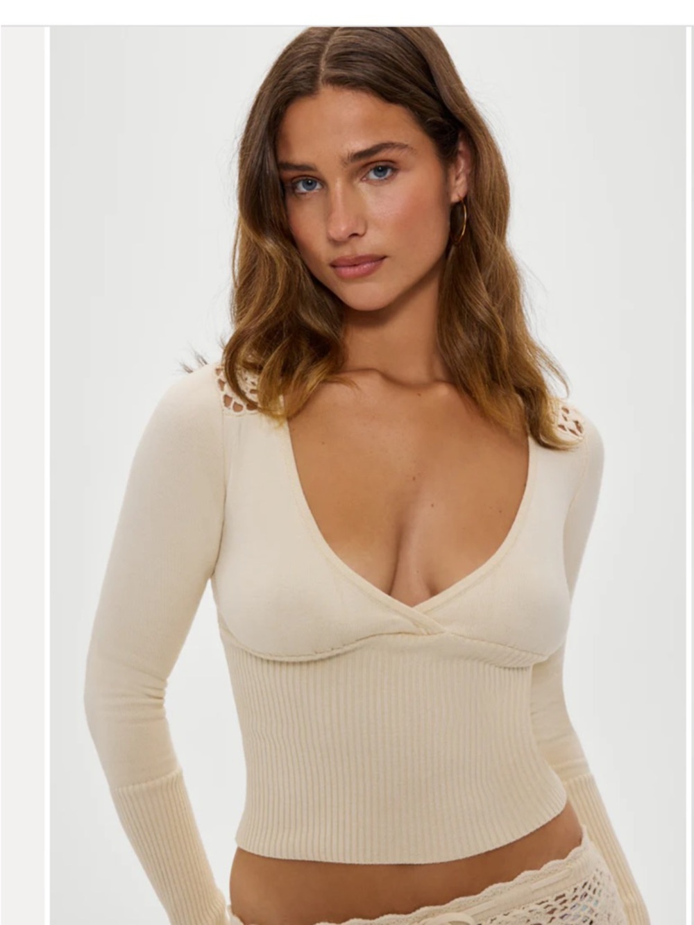 Frankie's Bikinis Arlo Crochet Knit Sweater